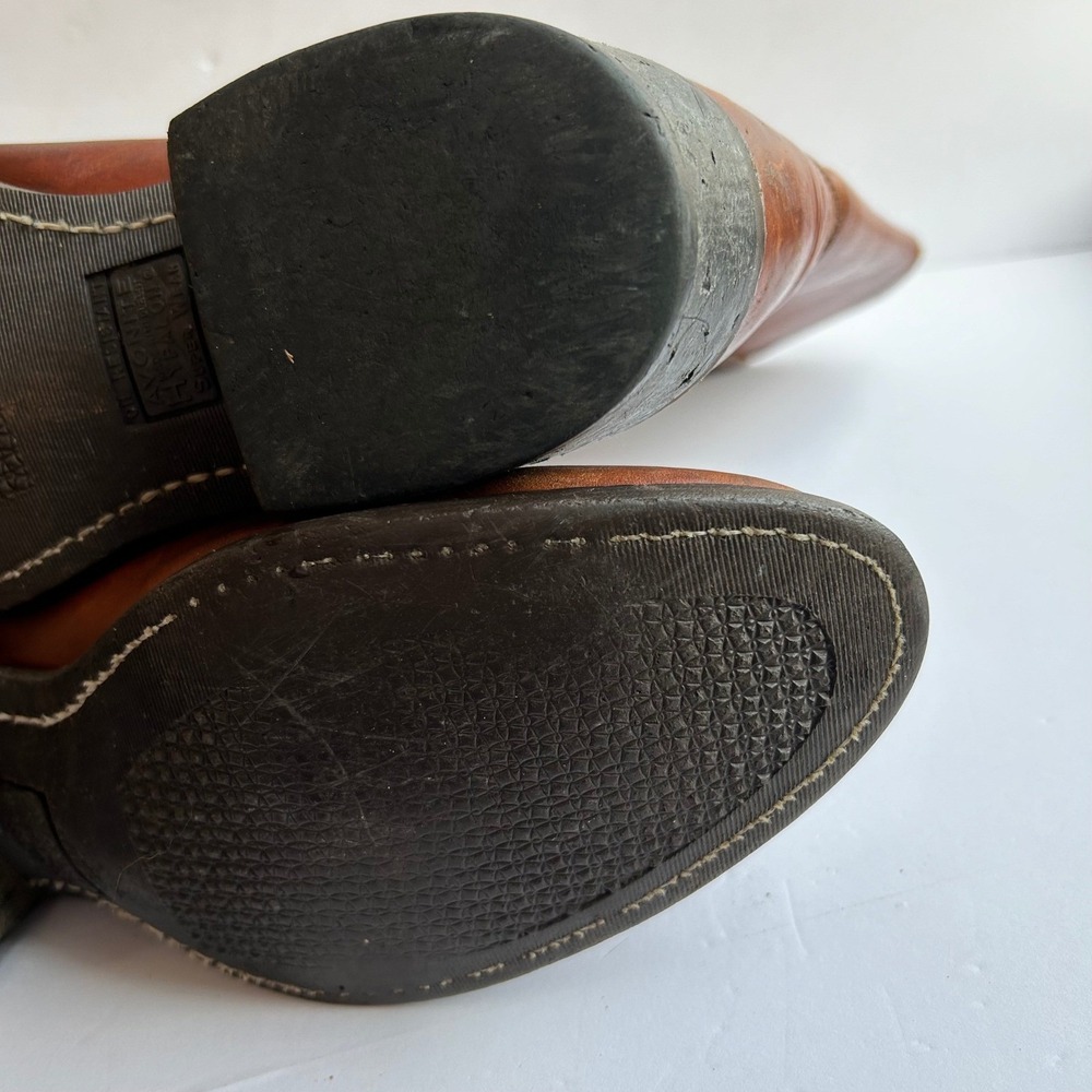 VTG Acme Cowboy Boots Mens 8.5 D Brown Leather Western Pull On 9096 Slip Res USA - Picture 9 of 14
